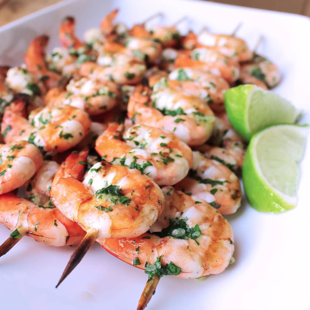 Grilled Shrimp with Cilantro Garlic Butter | Kit's Coastal | #kitscoastal #coastalpaleo
