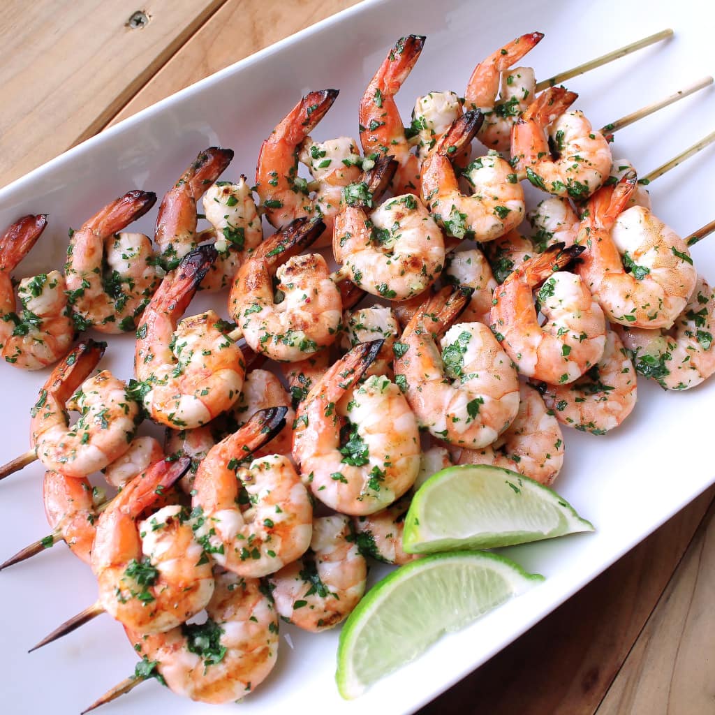 Grilled Shrimp with Cilantro Garlic Butter | Kit's Coastal | #kitscoastal #coastalpaleo