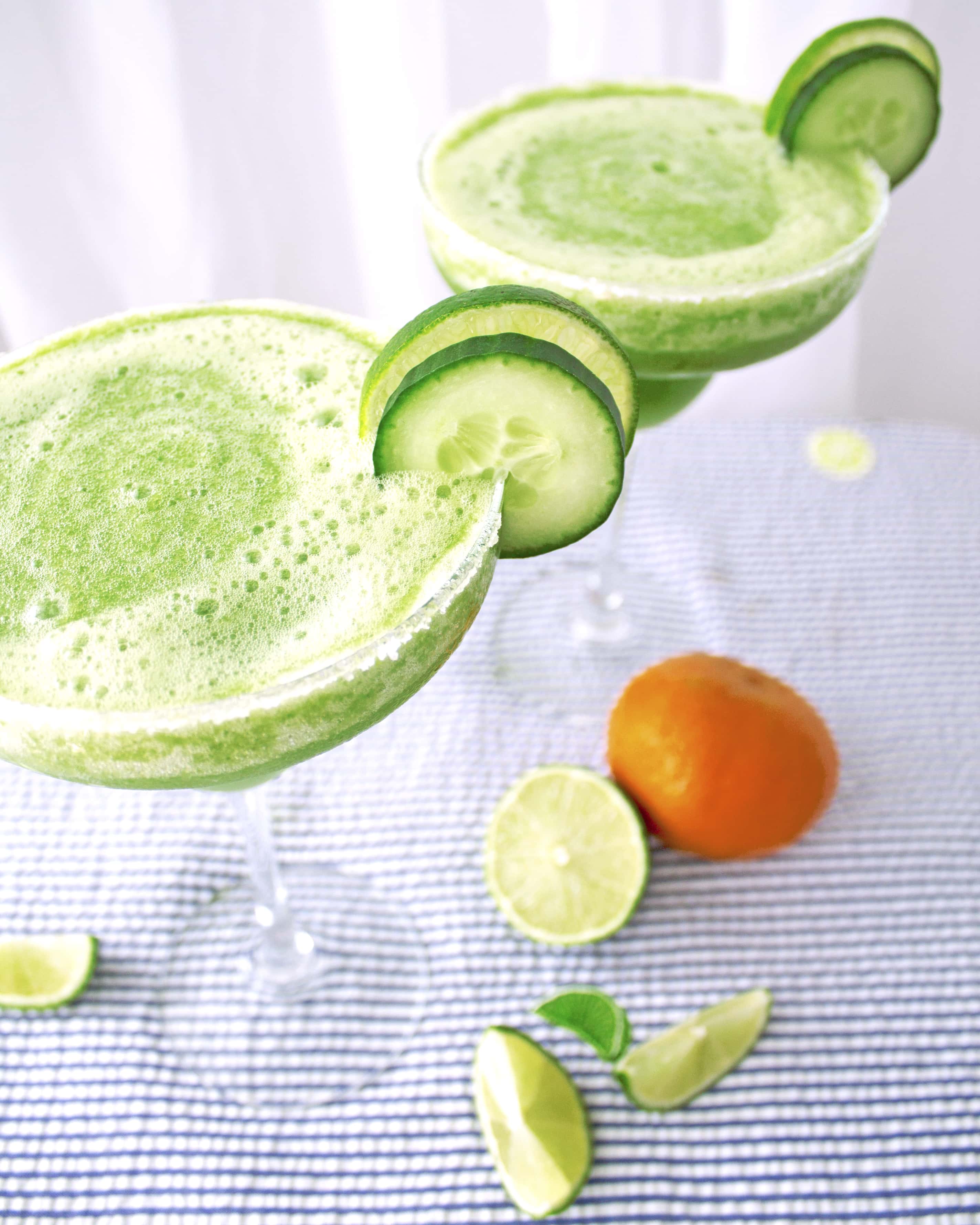 Skinny Cucumber Margaritas (150 calories) - Kit’s Kitchen