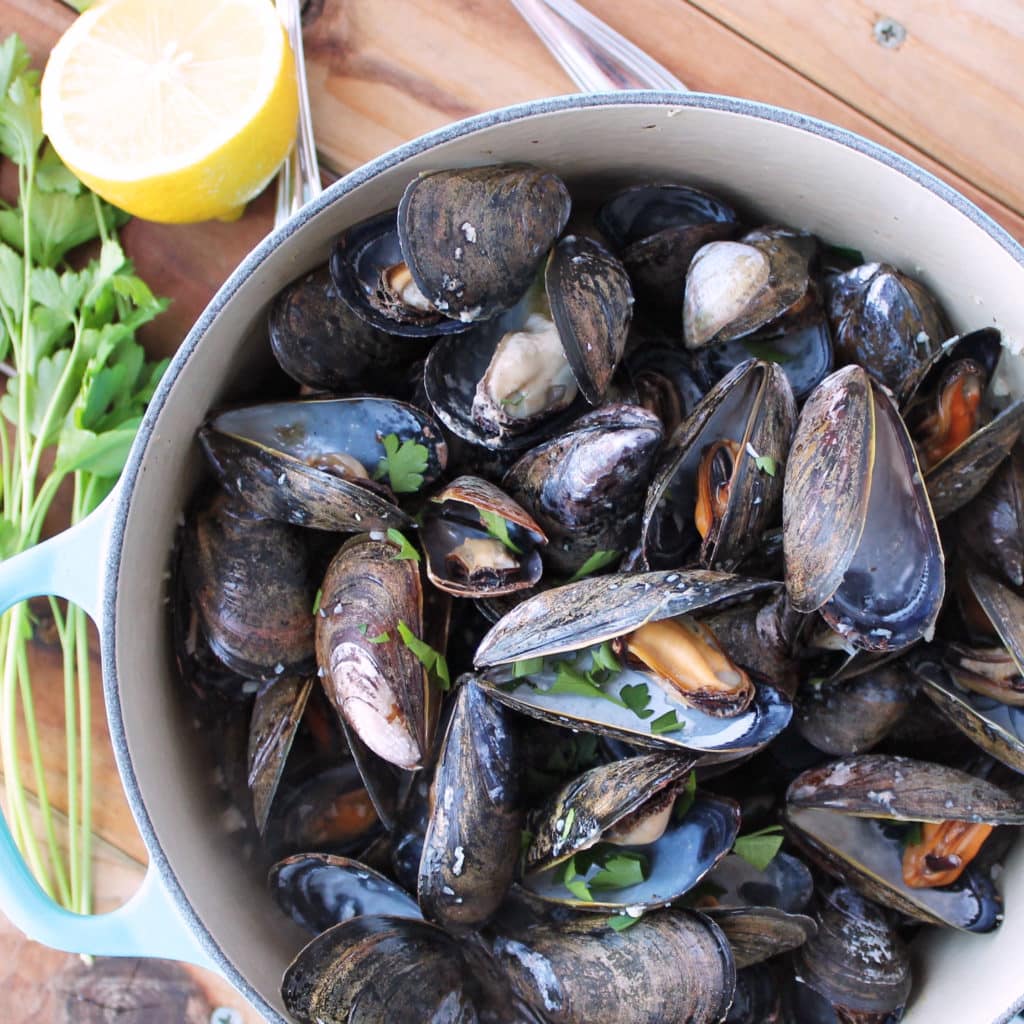 Paleo Mussels in White Wine (Moules Marinière) | Kit's Coastal | #kitscoastal #coastalpaleo #paleo #healthyeating #glutenfree #dairyfree