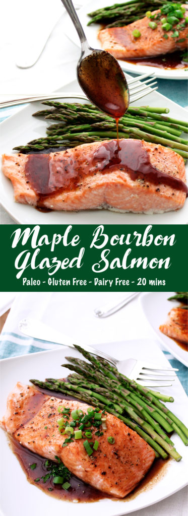 Maple Bourbon Glazed Salmon | Kit's Coastal | #kitscoastal #coastalpaleo #paleo #glutenfree #dairyfree #healthyseafood