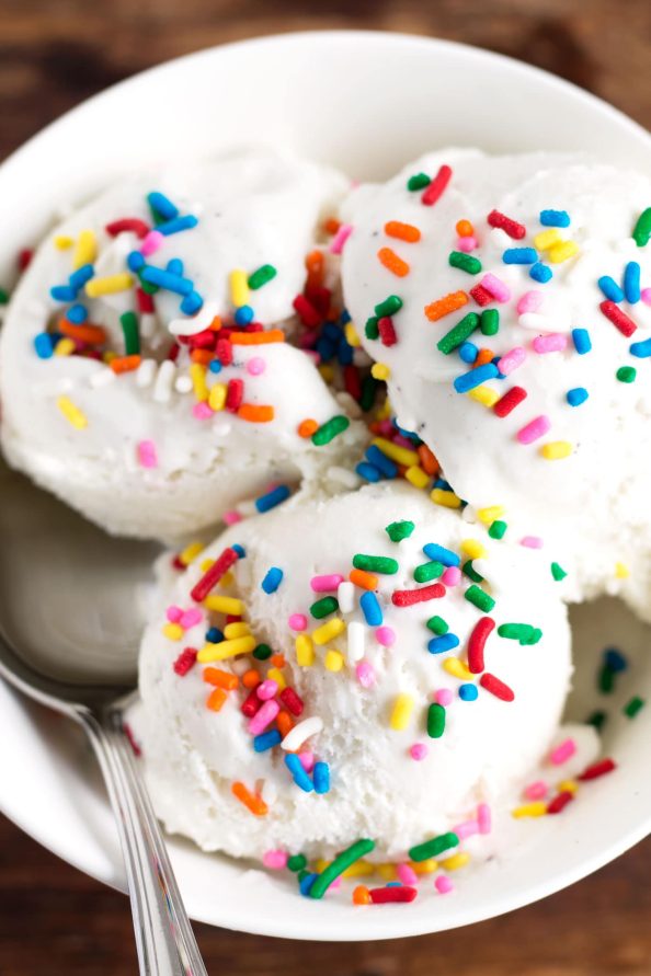 Low Carb Birthday Cake Ice Cream - Kit's Kitchen