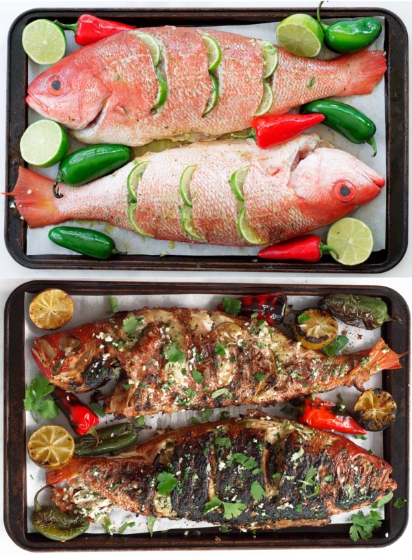 Whole Grilled Snapper with Cilantro Lime Garlic Butter - Kit's Kitchen