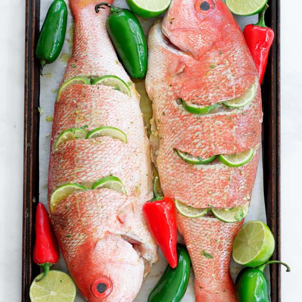 Whole Grilled Snapper with Cilantro Lime Garlic Butter - Kit's Kitchen