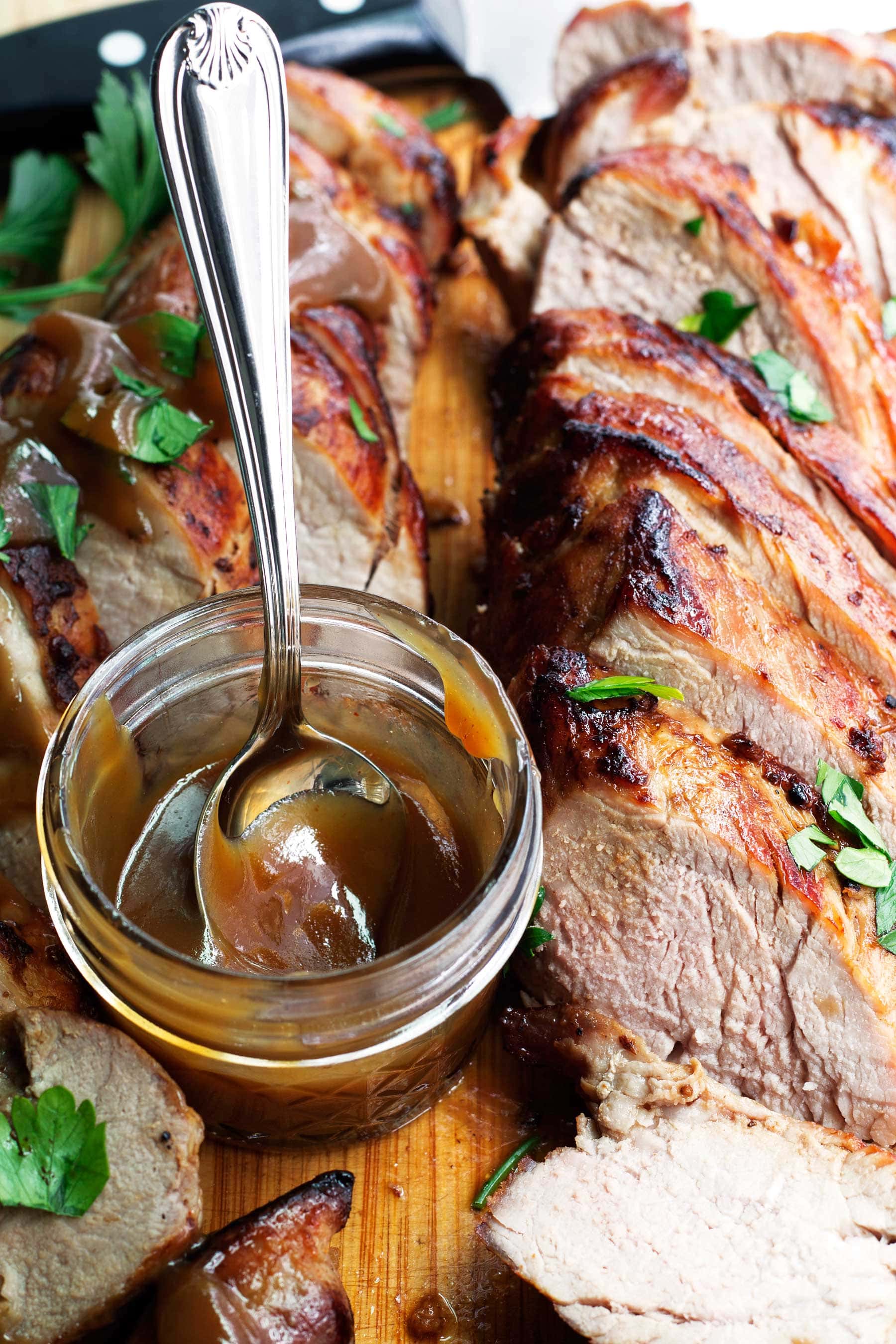 Easy to make and only 5 ingredients! This Maple Bourbon Pork Tenderloin recipe is a perfect easy paleo dinner recipe for any night of the week. This recipe is also gluten free, dairy free, and can be made low carb and keto! Keto pork tenderloin. Easy pork tenderloin. Paleo pork tenderloin. Low carb dinner. #maplesyrup #paleodinner #ketodinner #lowcarbdinner #porktenderloin #monkfruit #lakanto #paleo #keto #lowcarb #glutenfreedinner #healthydinner