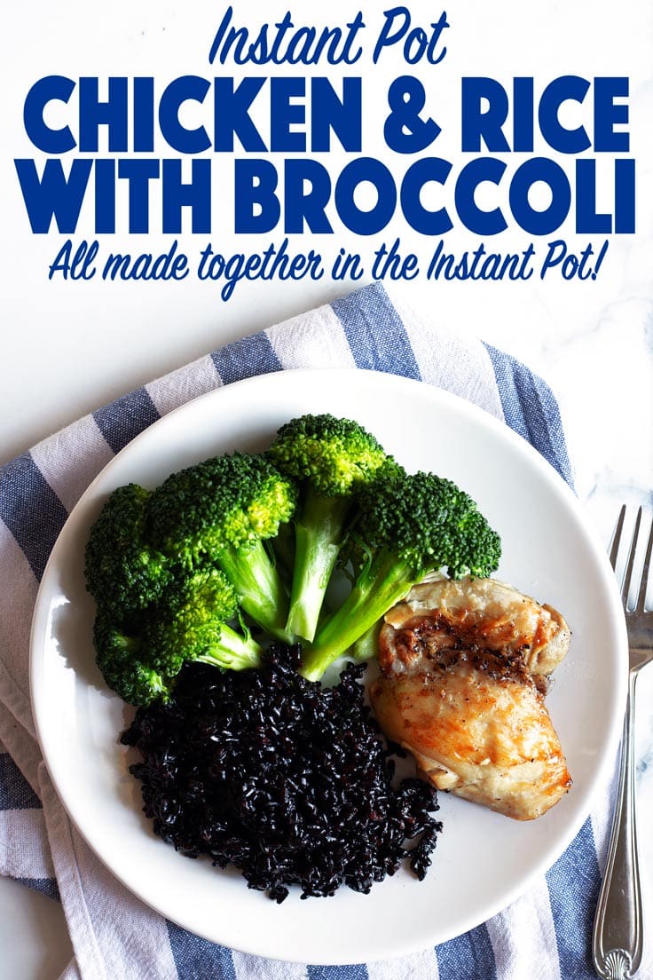 Just 3 ingredients and 3 minutes to prep! This easy Instant Pot recipe is perfect for a quick weeknight meal! The chicken thighs, black rice, and broccoli all cook at the same time in the Instant Pot. This recipe is Whole30, paleo, gluten free, and dairy free. #healthydinner #healthylunch #instantpotdinner #instantpot #chickenthighs #blackrice #paleodinner #whole30dinner #shrimp #chickenrecipe #healthyeating #mealprep #mealprepideas #whole30recipes #paleorecipes #glutenfreedinner #whole30lunch #paleo 