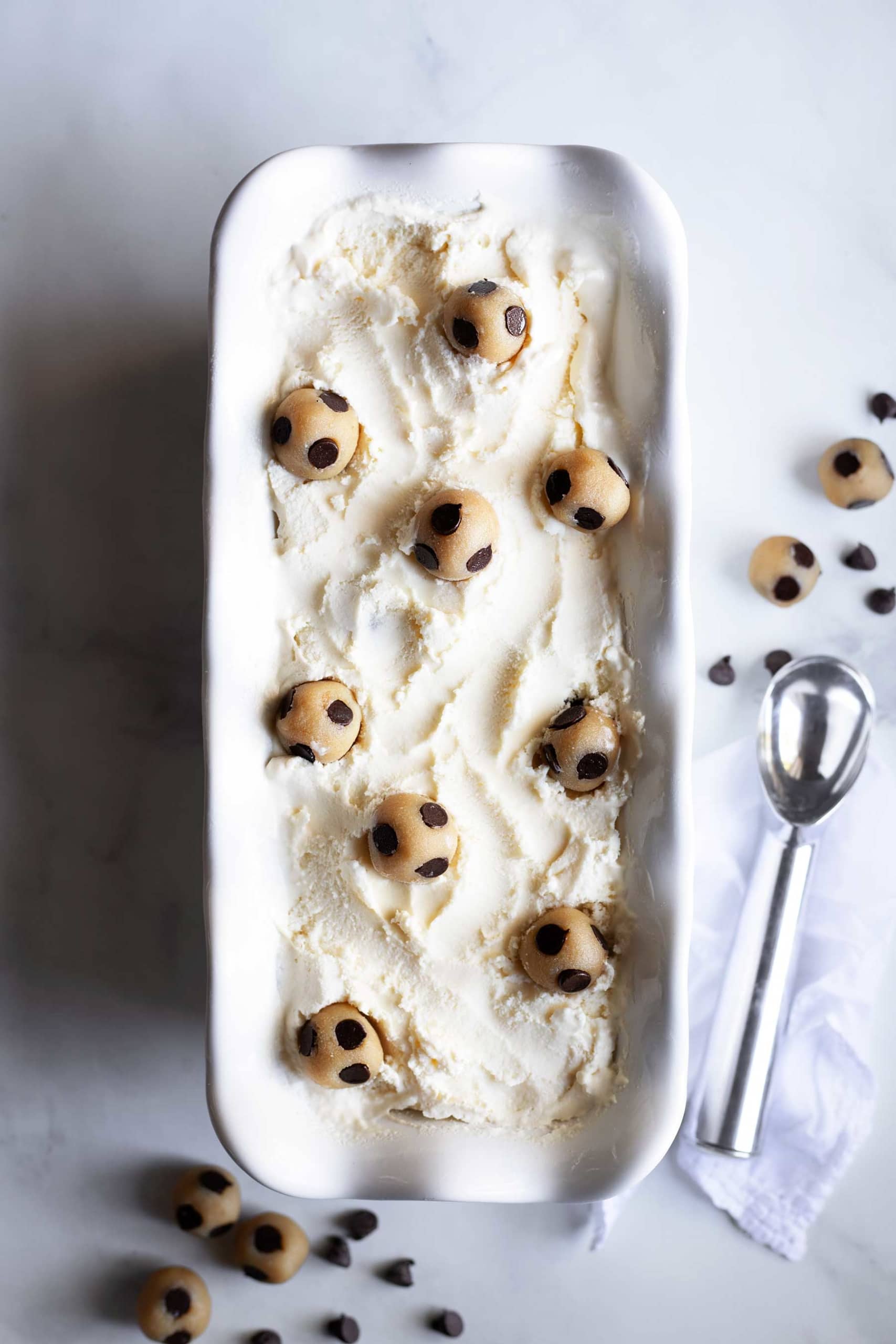 Keto Cookie Dough Ice Cream with cookie toppings