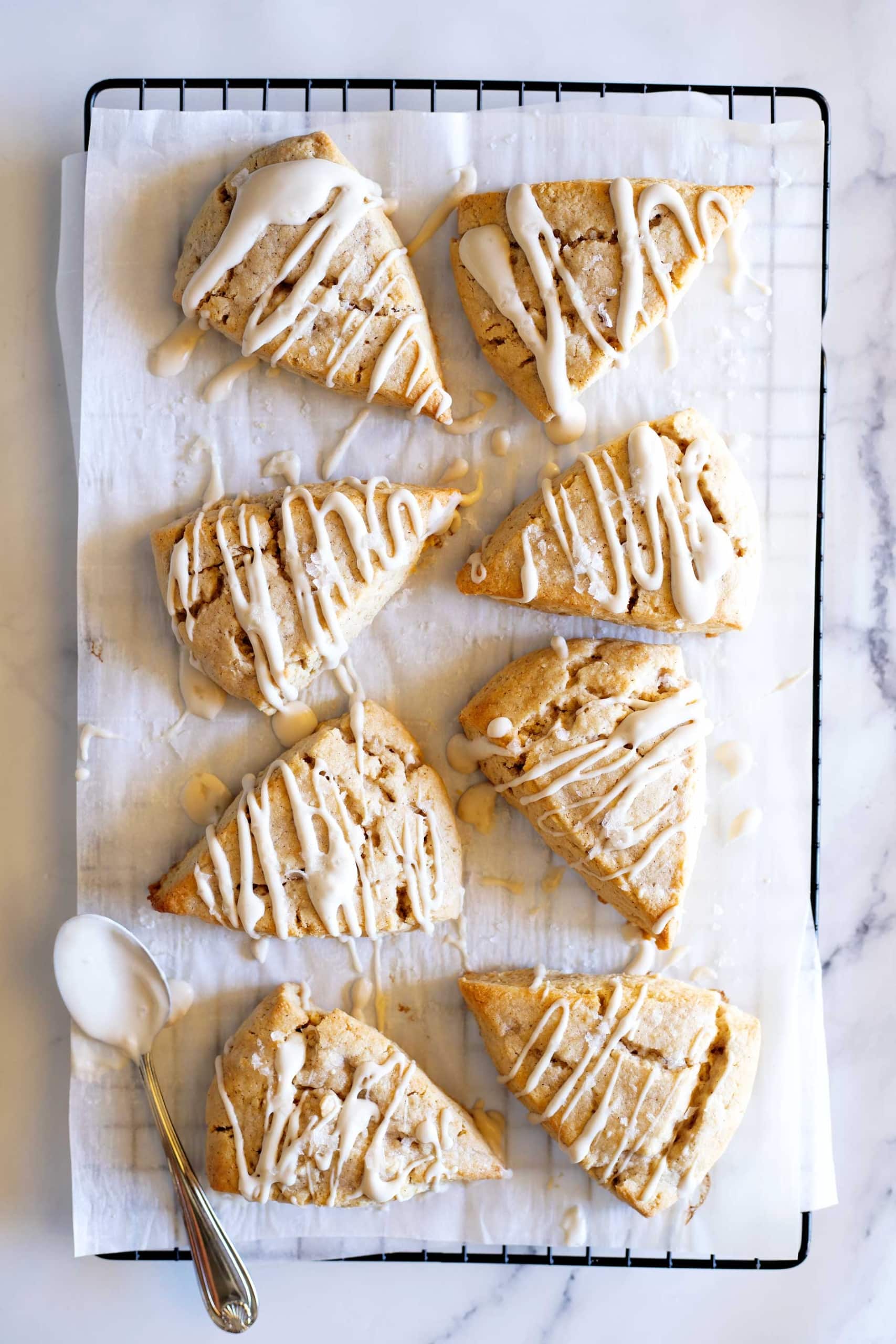 Salted Maple Scones on a rack