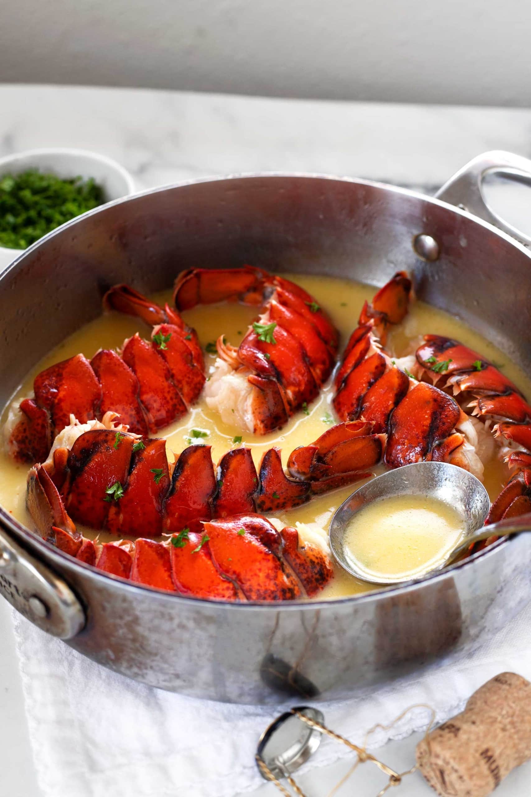Champagne Butter Poached Lobster - Kit's Kitchen