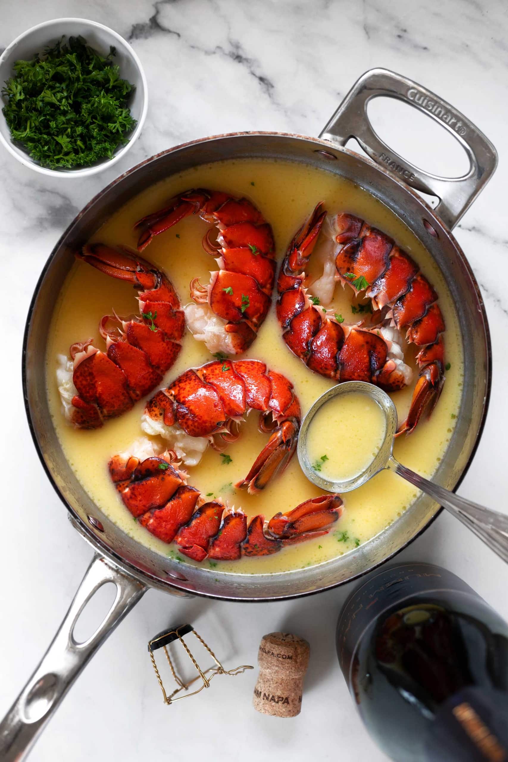 Champagne Butter Poached Lobster - Kit's Kitchen