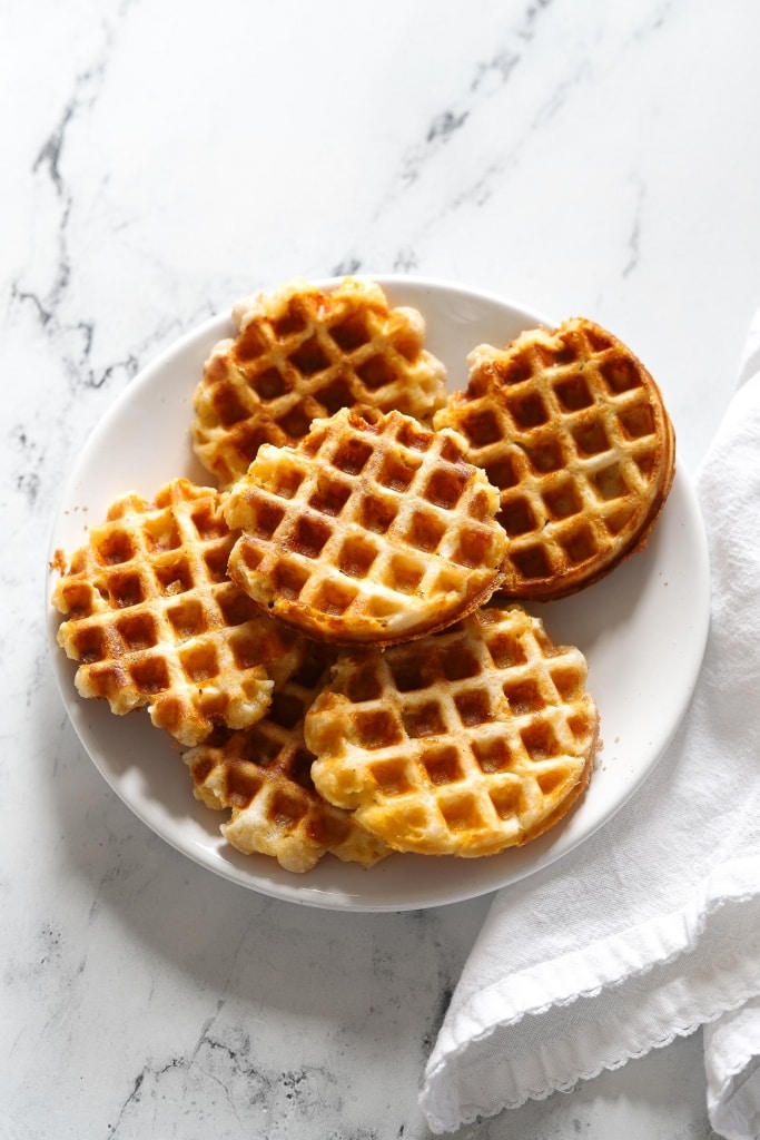 Gluten Free Cheddar Waffle Biscuits on plate