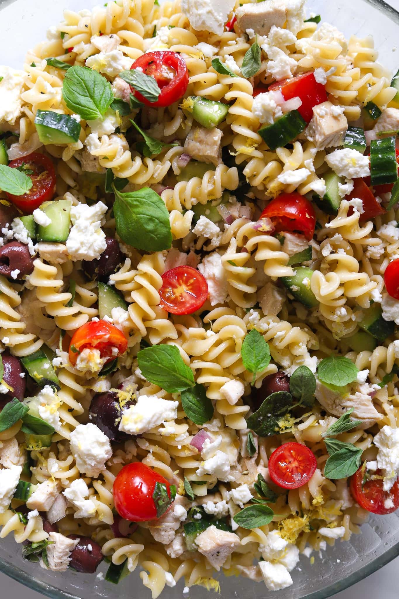 Greek Chicken Pasta Salad - Kit's Kitchen