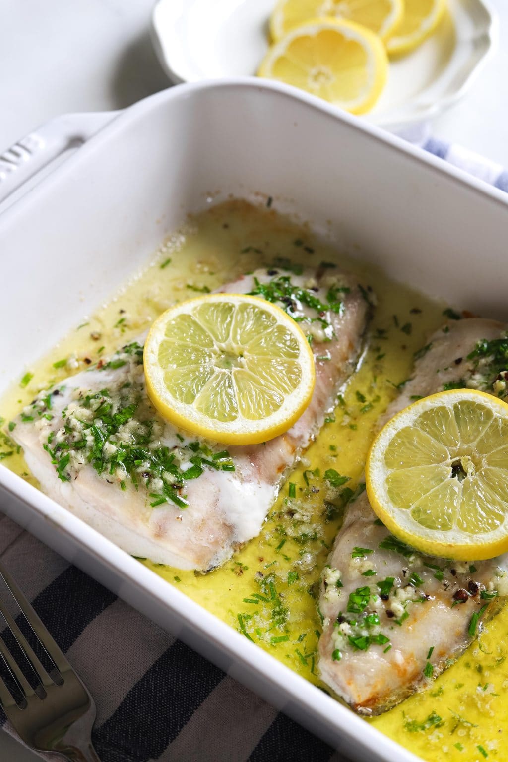 Baked Halibut Recipe with Lemon Garlic Butter Kit's Kitchen