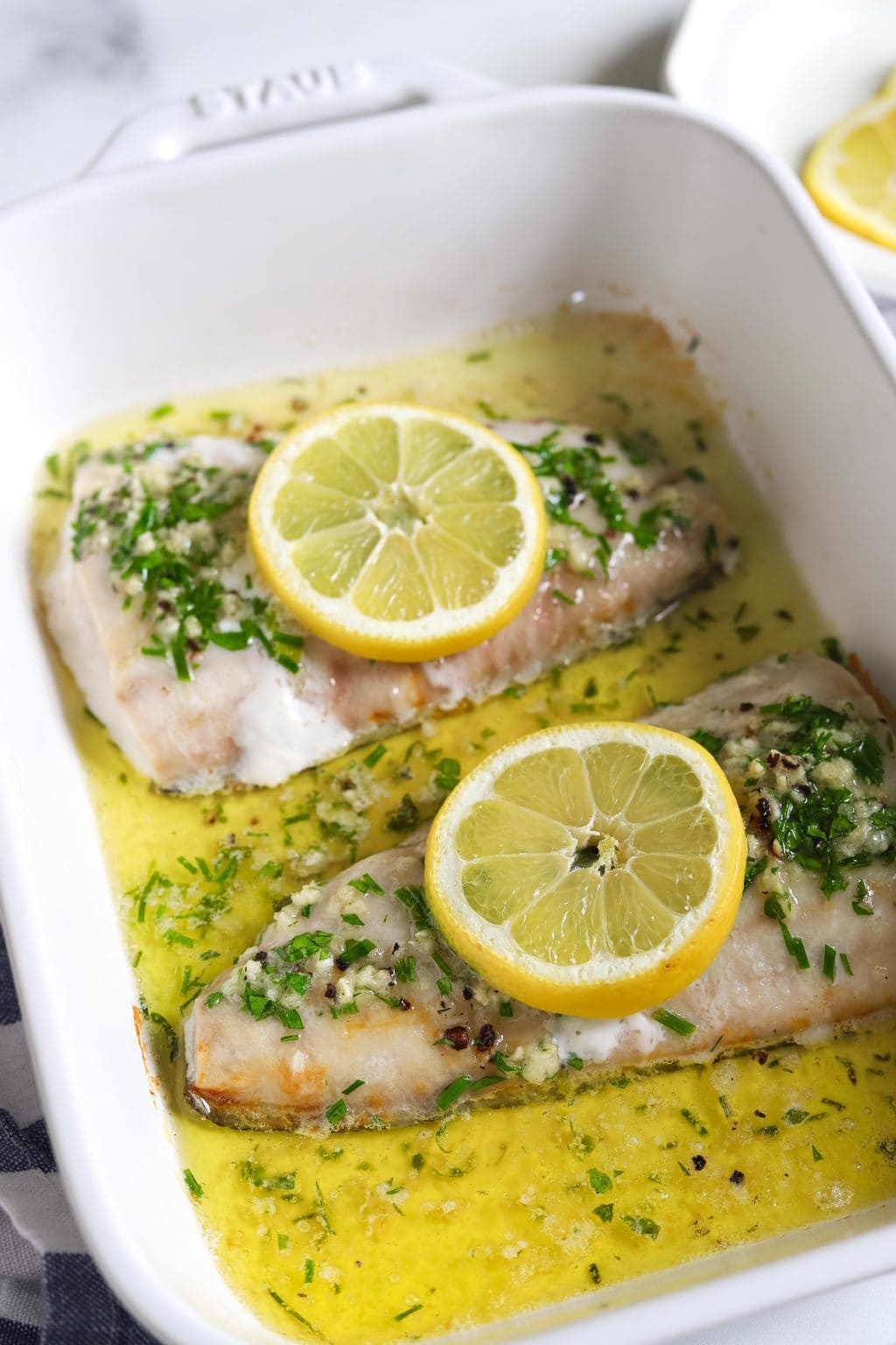 Baked Halibut Recipe with Lemon Garlic Butter - Kit's Kitchen